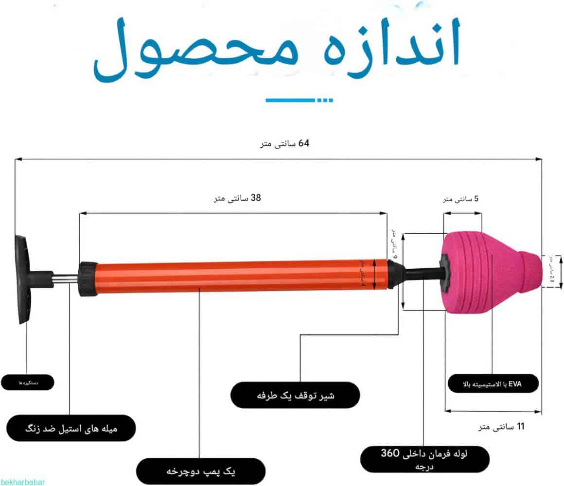 تلمبه پمپی چاه بازکن دستی توالت